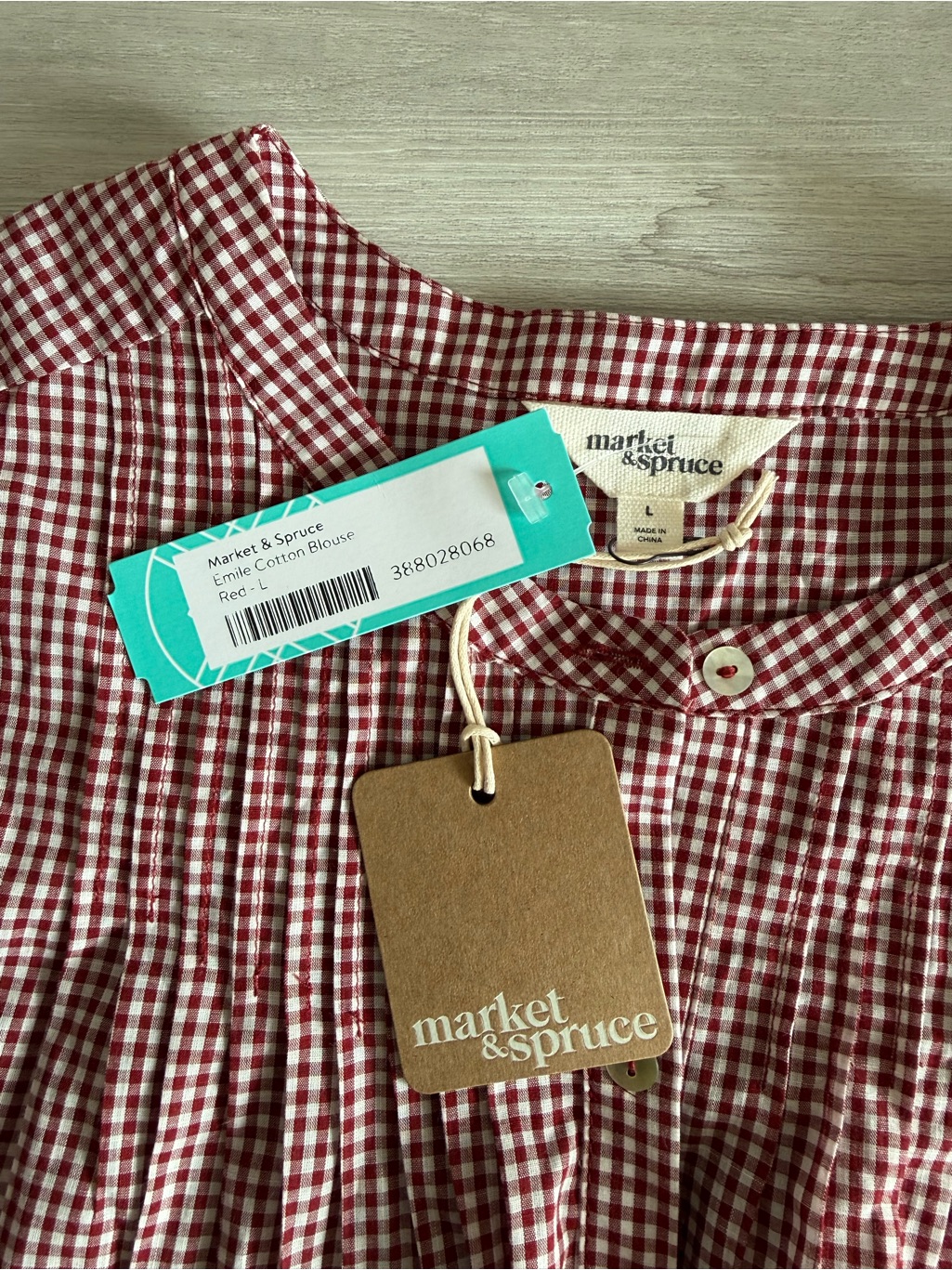 Market & Spruce Emile Cotton Blouse Red Large Nwt Stitch Fix — image 8 of 8